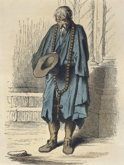 Beggar, after Jacques Callot, Engraved by Adrien Lavieille by Albert Charles August Racinet